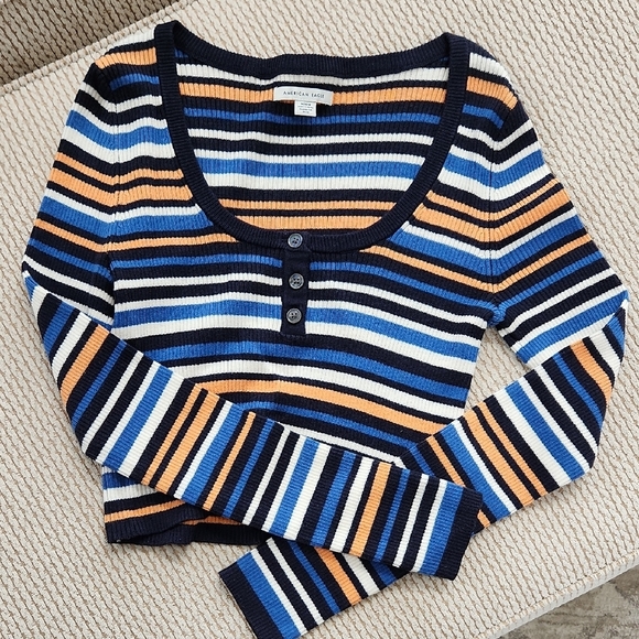 Striped Long Sleeve Top, Medium, American Eagle, Like New - Picture 1 of 5